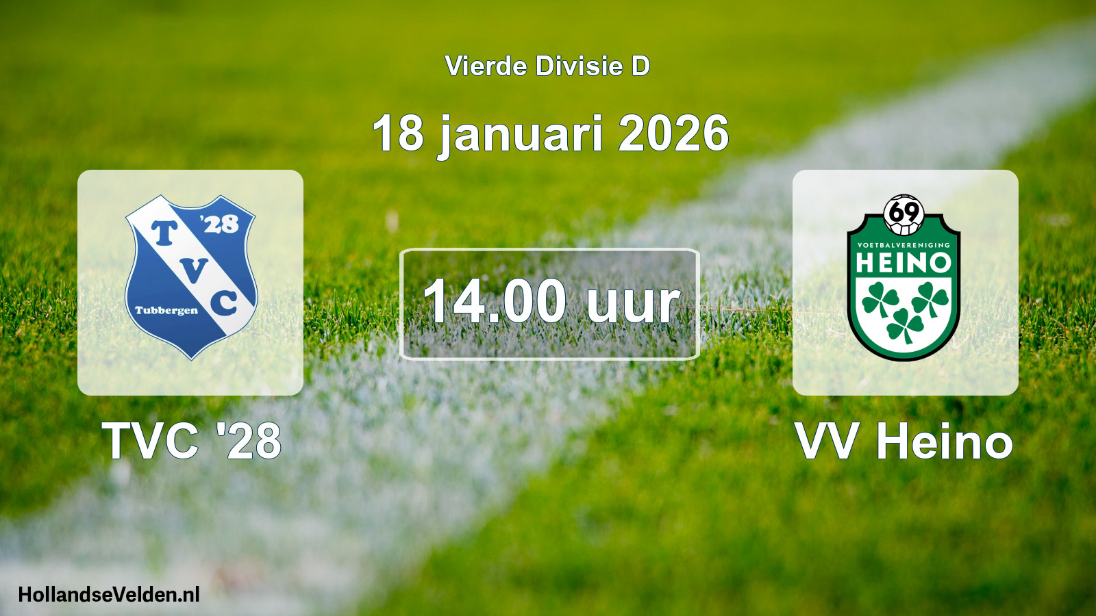 Geplande wedstrijd: TVC '28 - VV Heino (18 januari 2026)