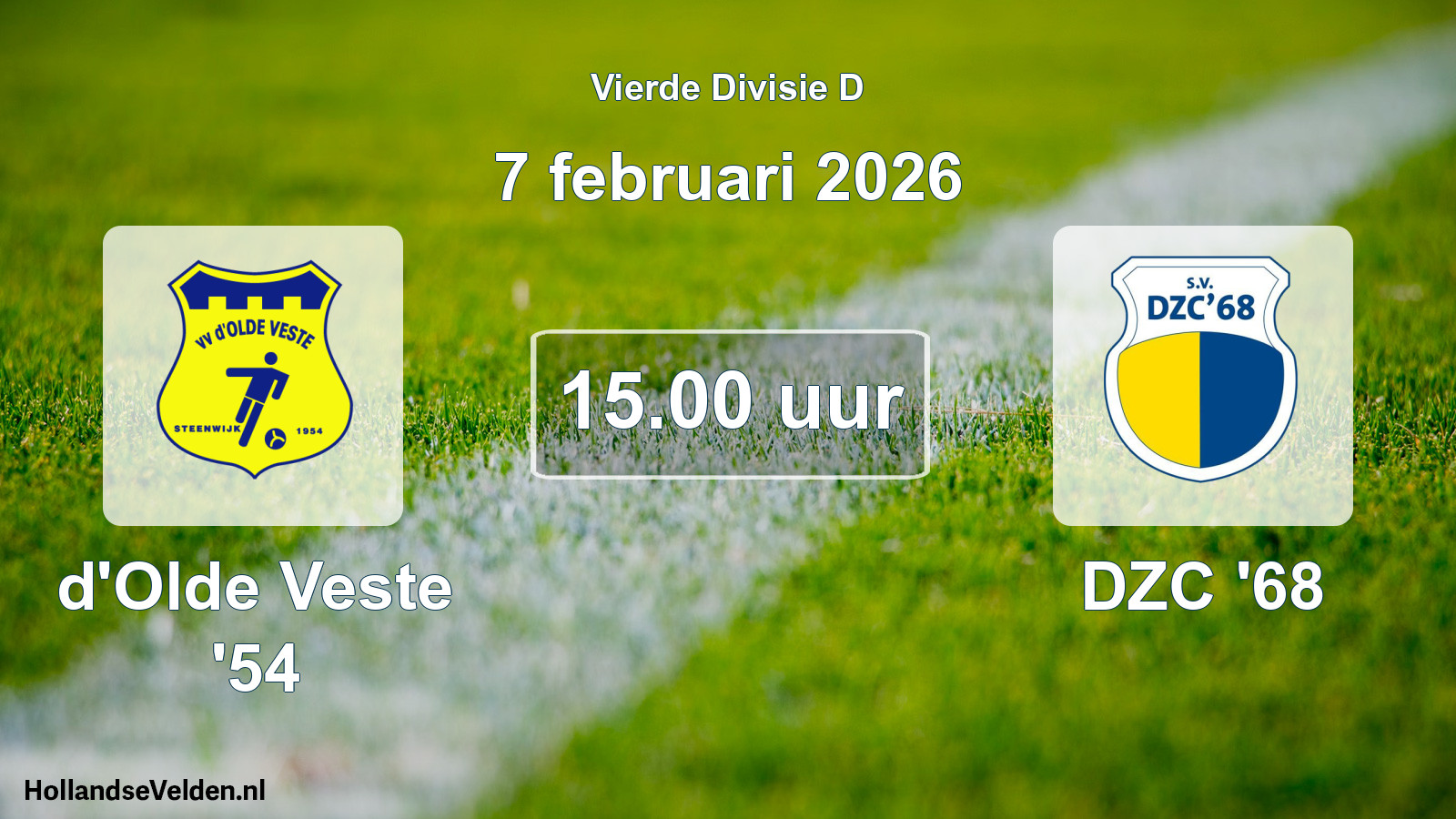 Scheduled Match: d'Olde Veste '54 - DZC '68 (7 February 2026)