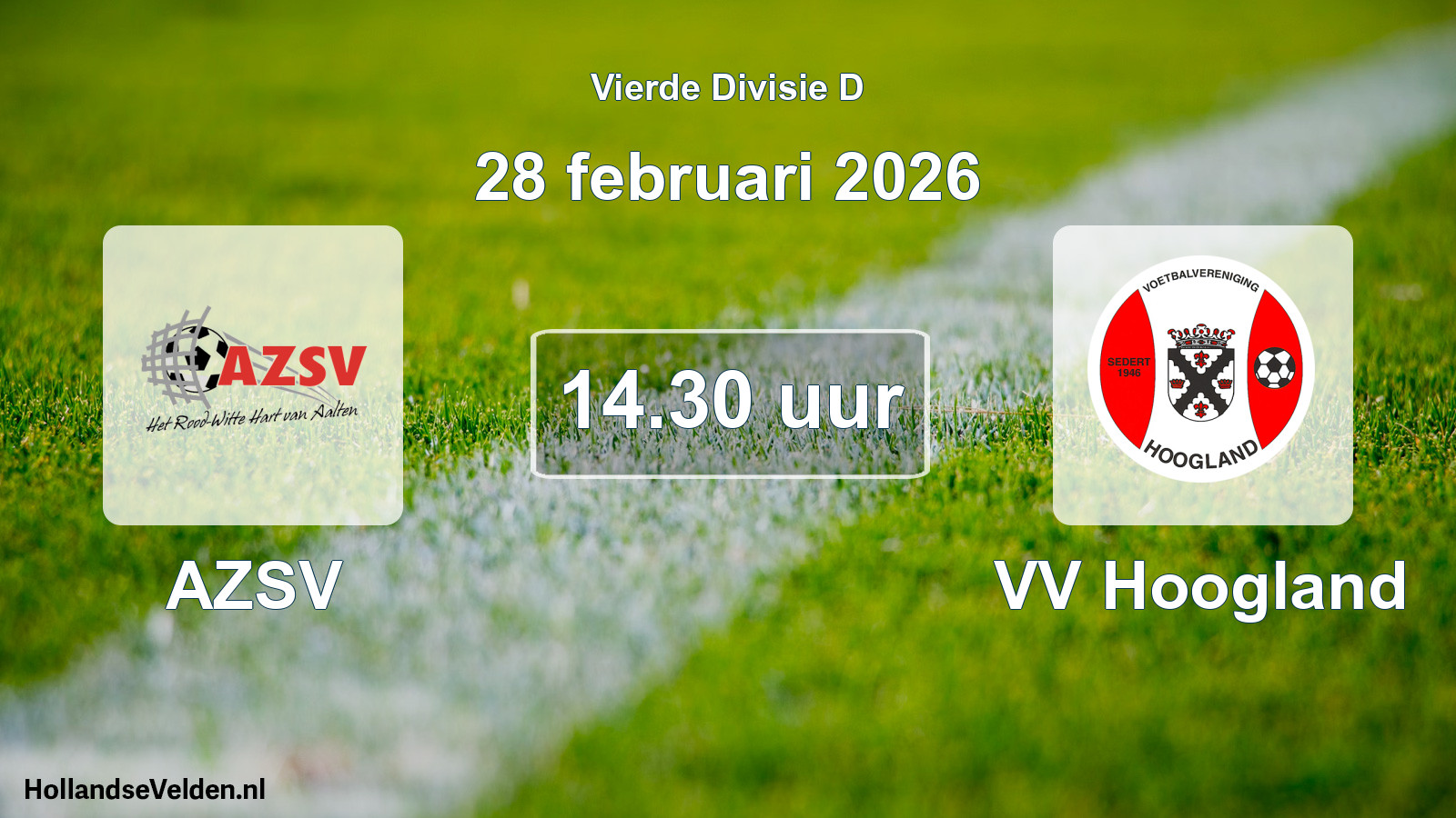 Scheduled Match: AZSV - VV Hoogland (28 February 2026)