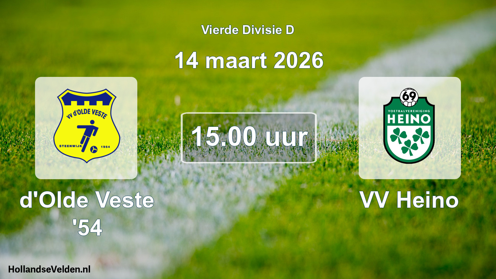 Geplande wedstrijd: d'Olde Veste '54 - VV Heino (14 maart 2026)