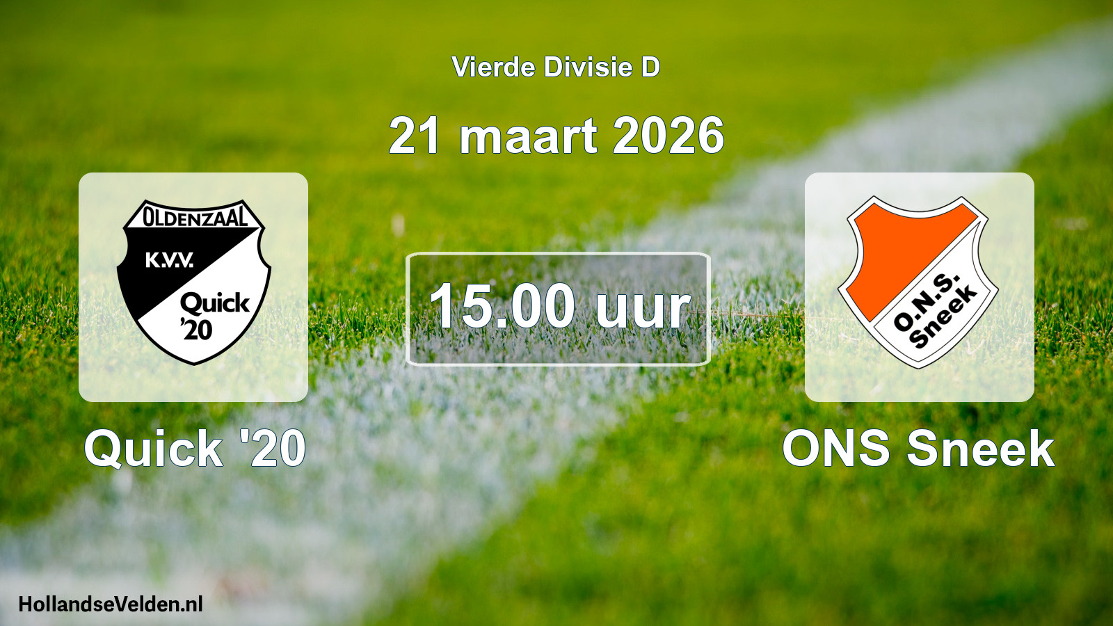 Scheduled Match: Quick '20 - ONS Sneek (21 March 2026)