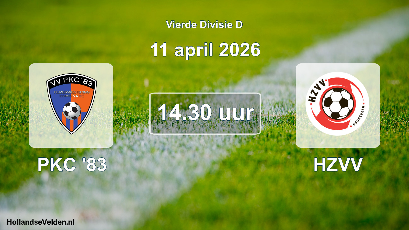 Scheduled Match: PKC '83 - HZVV (11 April 2026)
