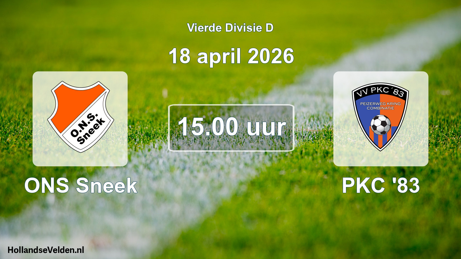 Geplande wedstrijd: ONS Sneek - PKC '83 (18 april 2026)