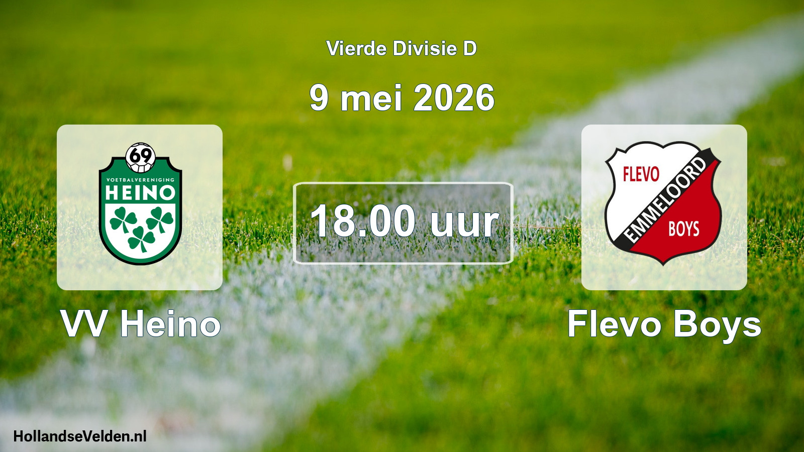 Geplande wedstrijd: VV Heino - Flevo Boys (9 mei 2026)
