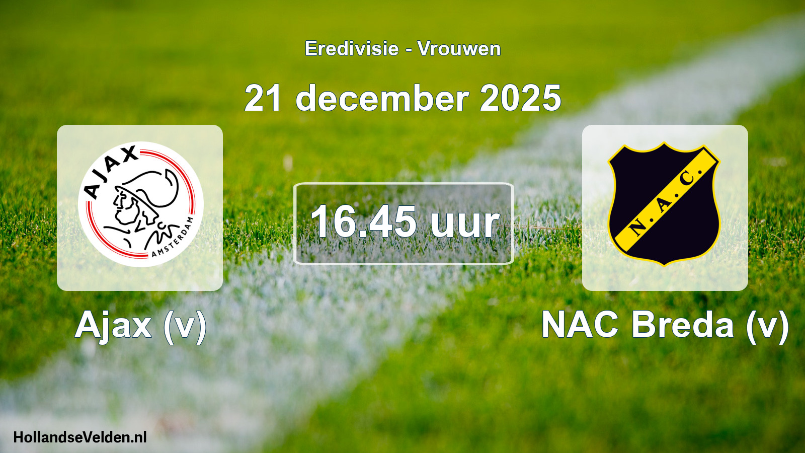 Scheduled Match: Ajax (v) - NAC Breda (v) (21 December 2025)