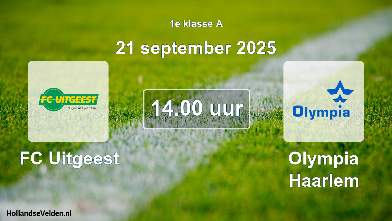 Geplande wedstrijd: FC Uitgeest - Olympia Haarlem (21 september 2025)