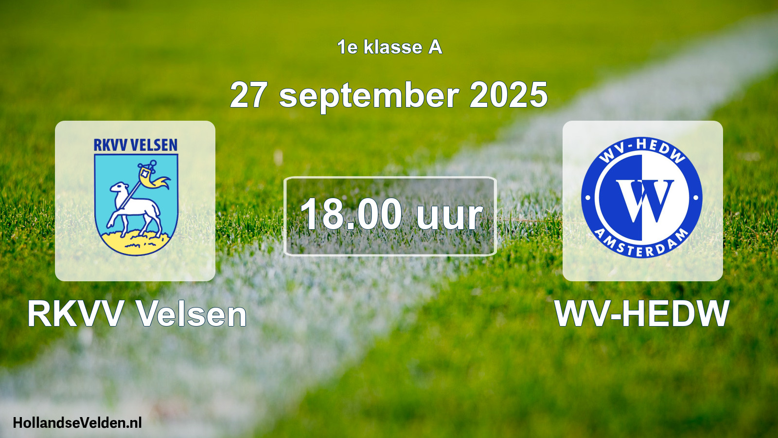 Scheduled Match: RKVV Velsen - WV-HEDW (27 September 2025)