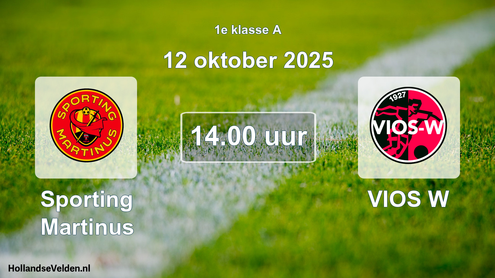 Geplande wedstrijd: Sporting Martinus - VIOS W (12 oktober 2025)