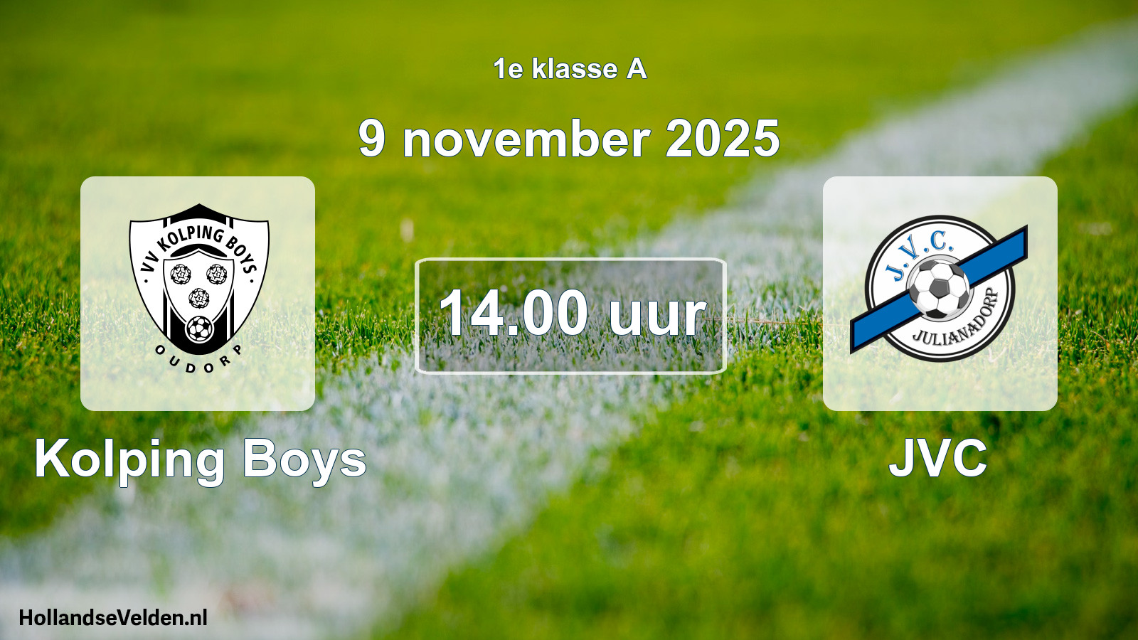 Geplande wedstrijd: Kolping Boys - JVC (9 november 2025)