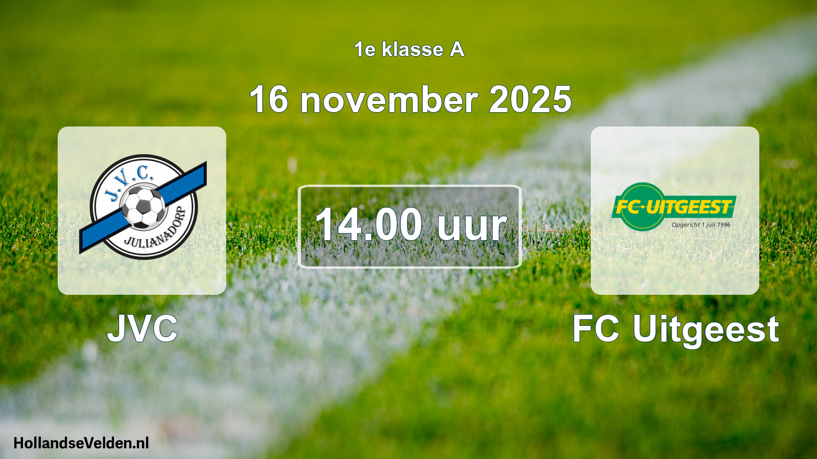 Geplande wedstrijd: JVC - FC Uitgeest (16 november 2025)
