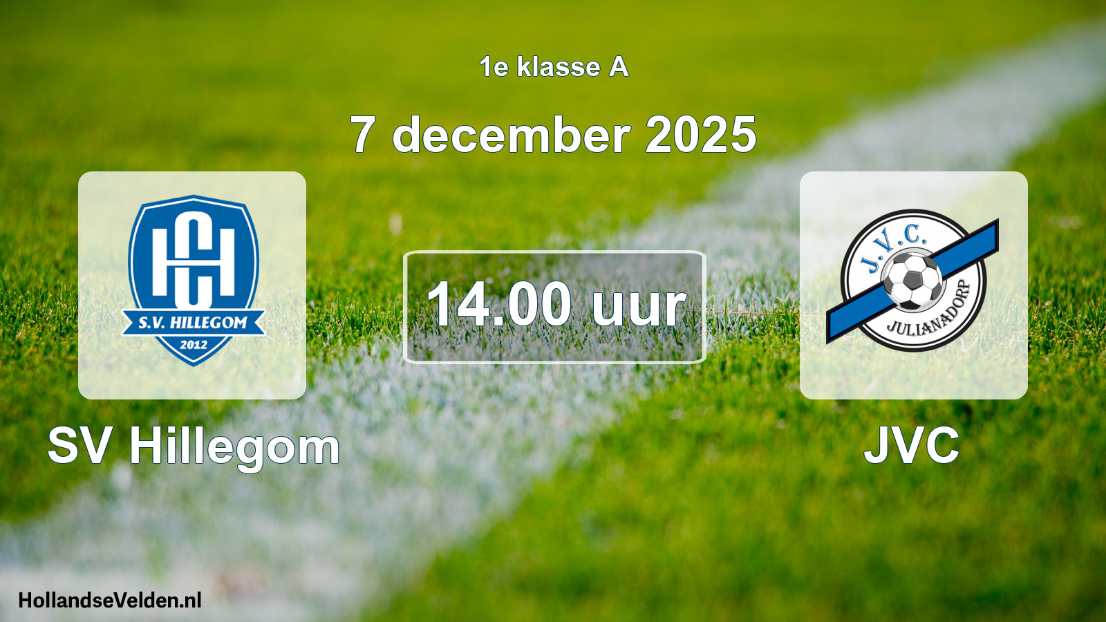 Geplande wedstrijd: SV Hillegom - JVC (7 december 2025)