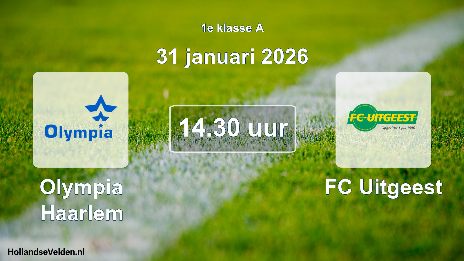 Scheduled Match: Olympia Haarlem - FC Uitgeest (31 January 2026)