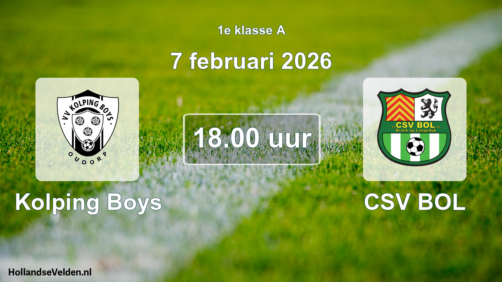 Geplande wedstrijd: Kolping Boys - CSV BOL (7 februari 2026)