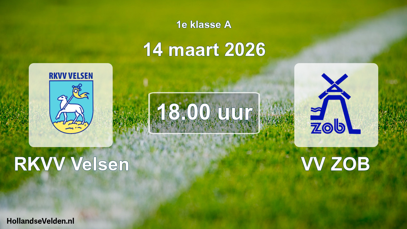Scheduled Match: RKVV Velsen - VV ZOB (14 March 2026)