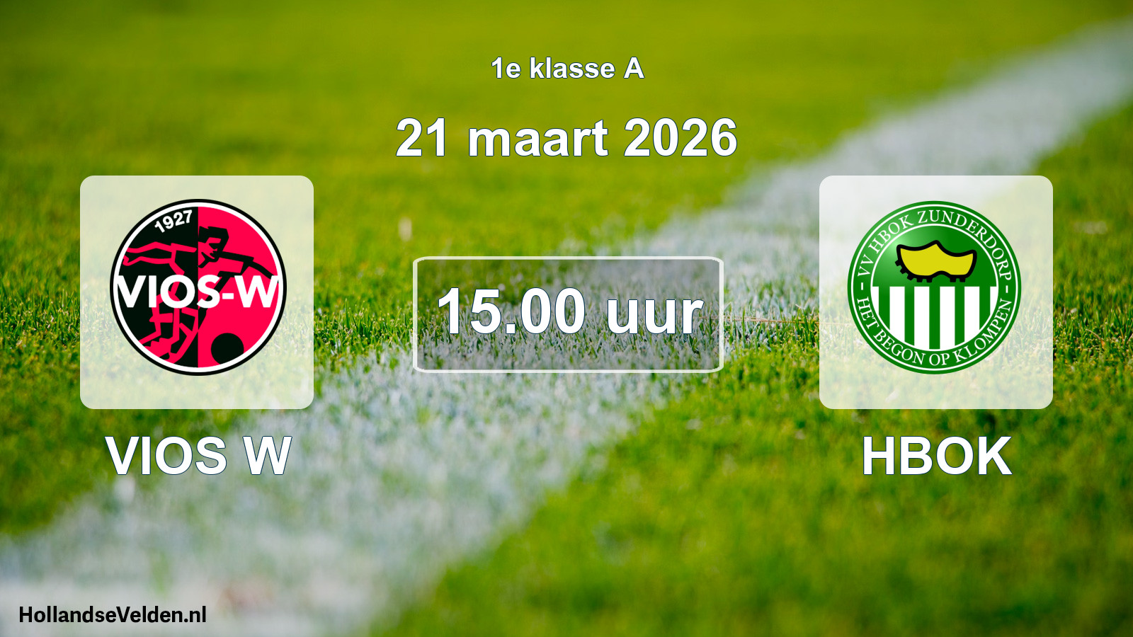 Geplande wedstrijd: VIOS W - HBOK (21 maart 2026)