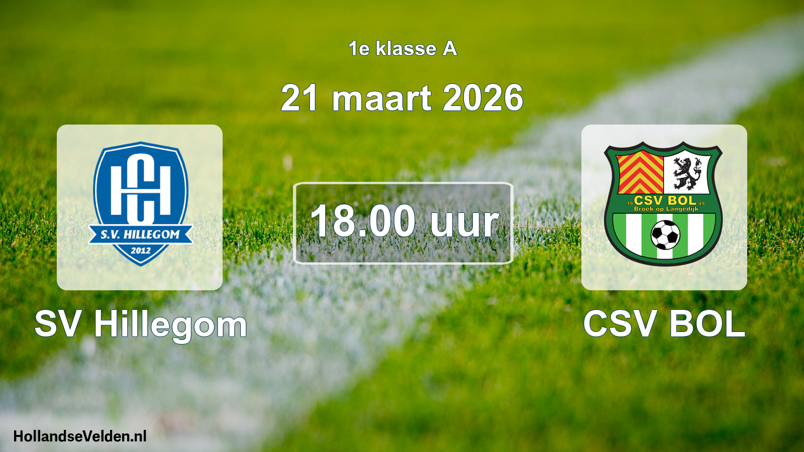 Scheduled Match: SV Hillegom - CSV BOL (21 March 2026)