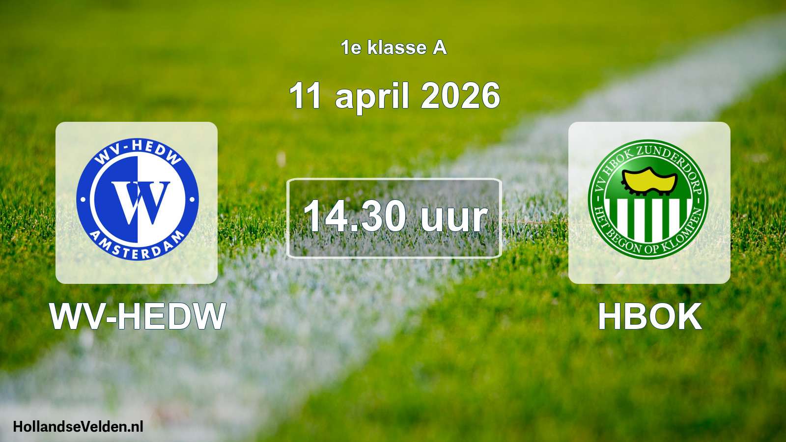 Geplande wedstrijd: WV-HEDW - HBOK (11 april 2026)