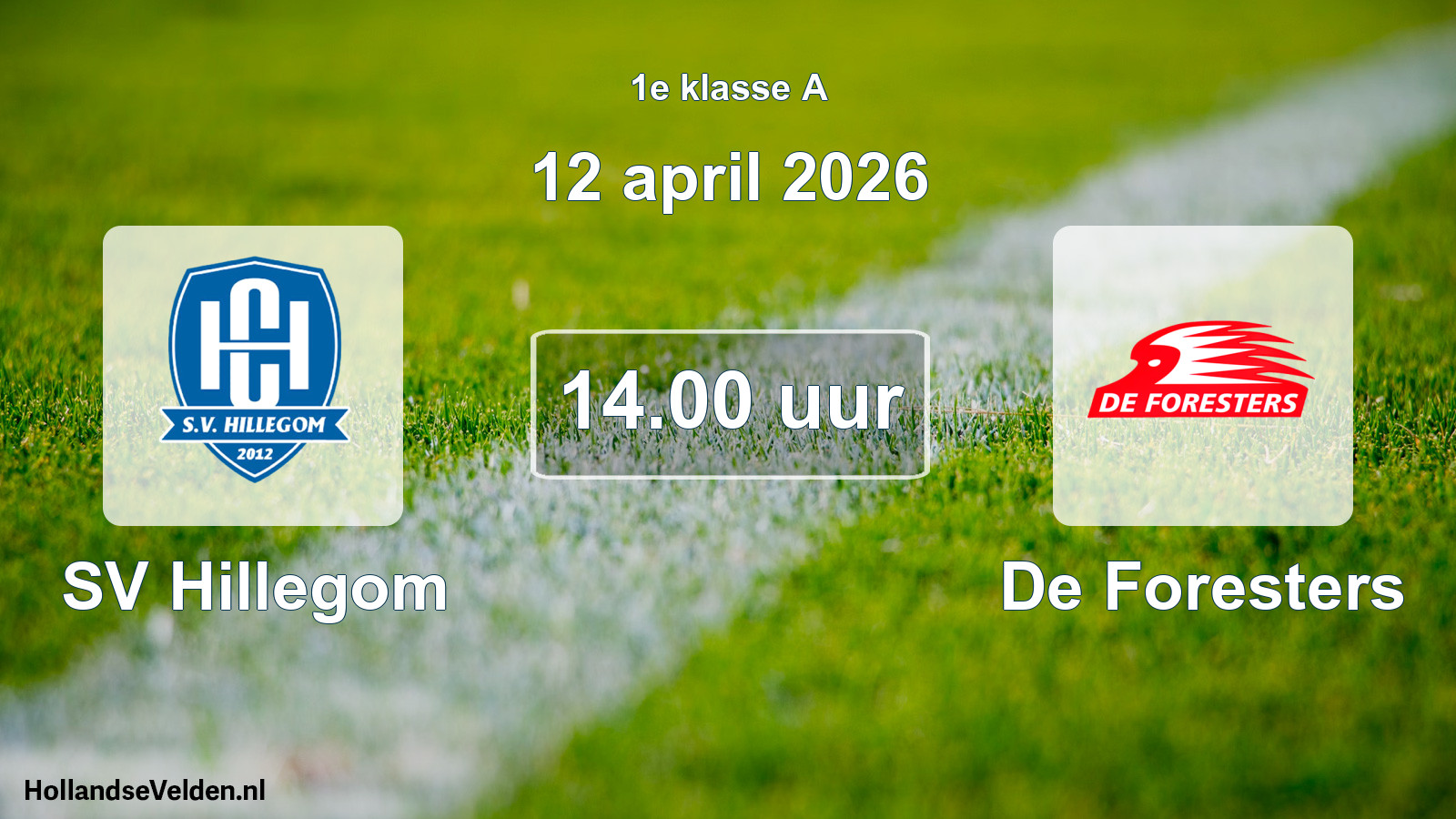Geplande wedstrijd: SV Hillegom - De Foresters (12 april 2026)