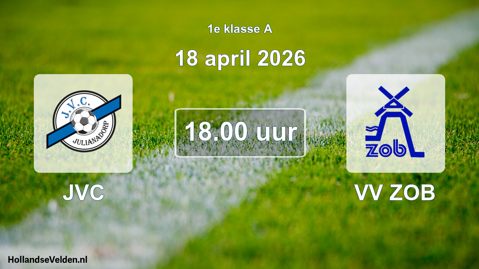 Geplande wedstrijd: JVC - VV ZOB (18 april 2026)