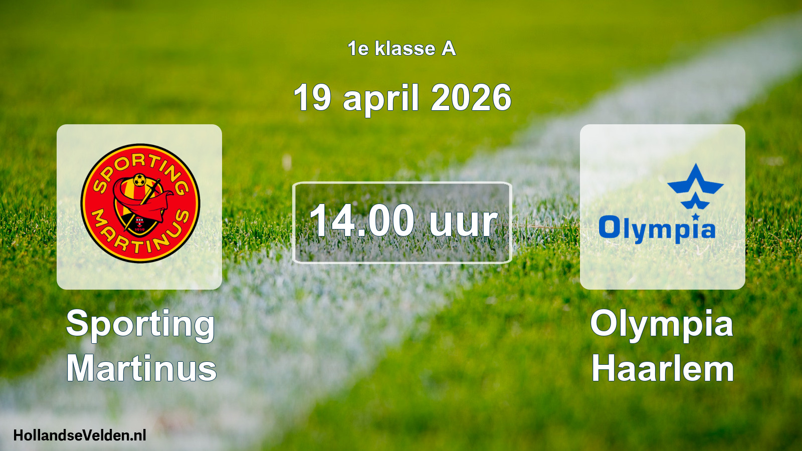 Scheduled Match: Sporting Martinus - Olympia Haarlem (19 April 2026)