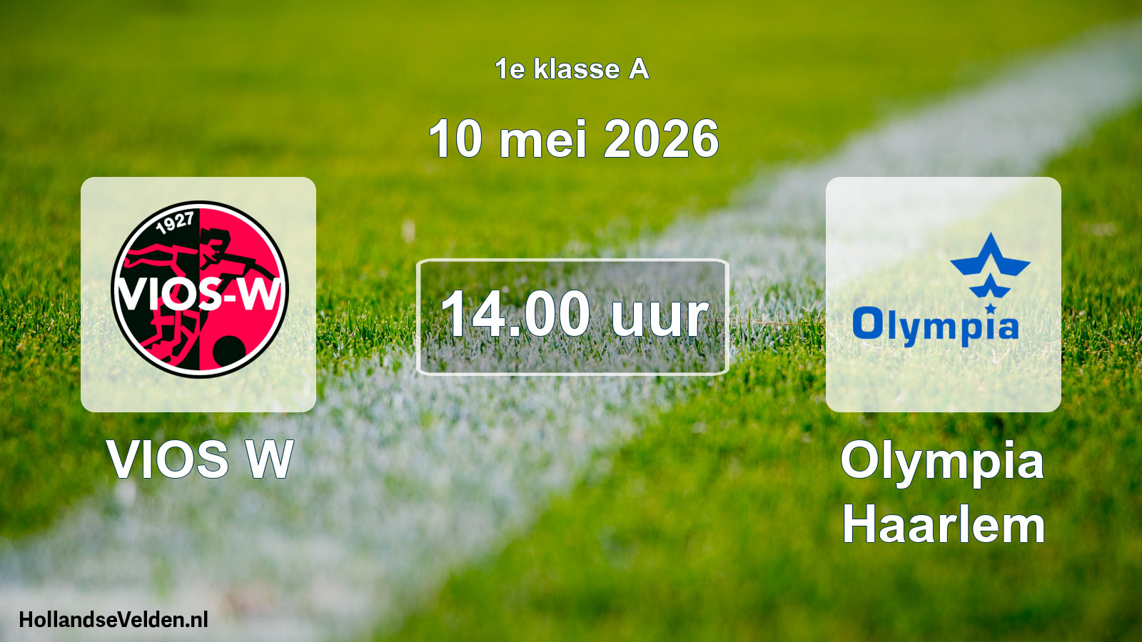 Geplande wedstrijd: VIOS W - Olympia Haarlem (10 mei 2026)