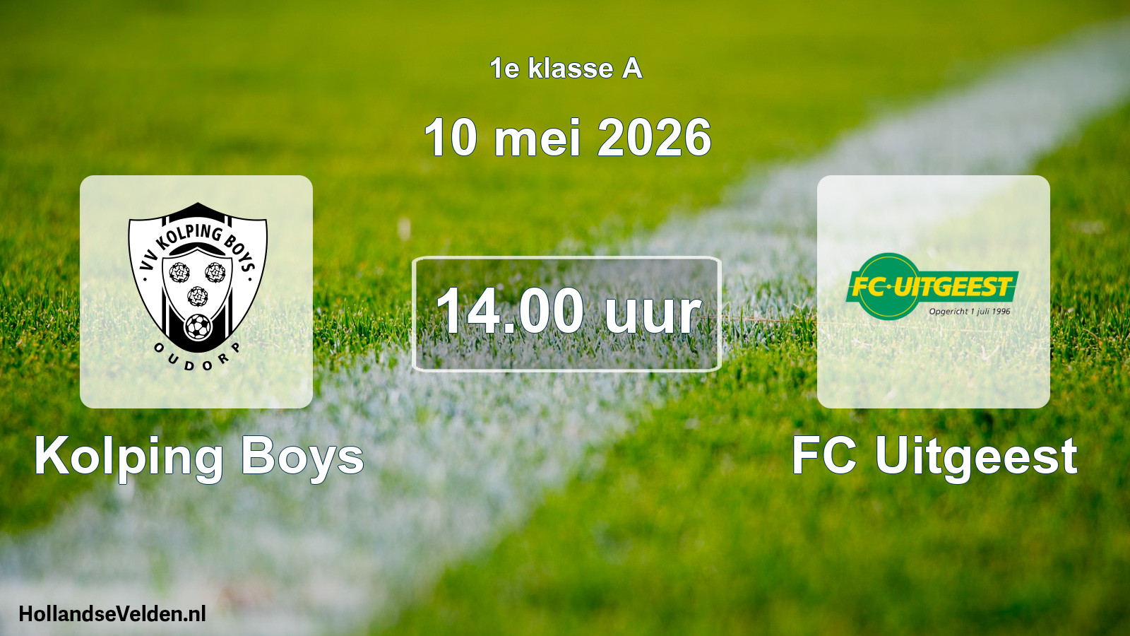 Geplande wedstrijd: Kolping Boys - FC Uitgeest (10 mei 2026)