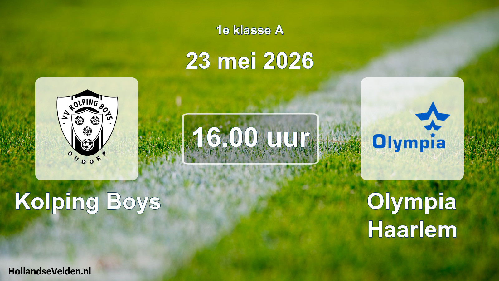 Geplande wedstrijd: Kolping Boys - Olympia Haarlem (23 mei 2026)