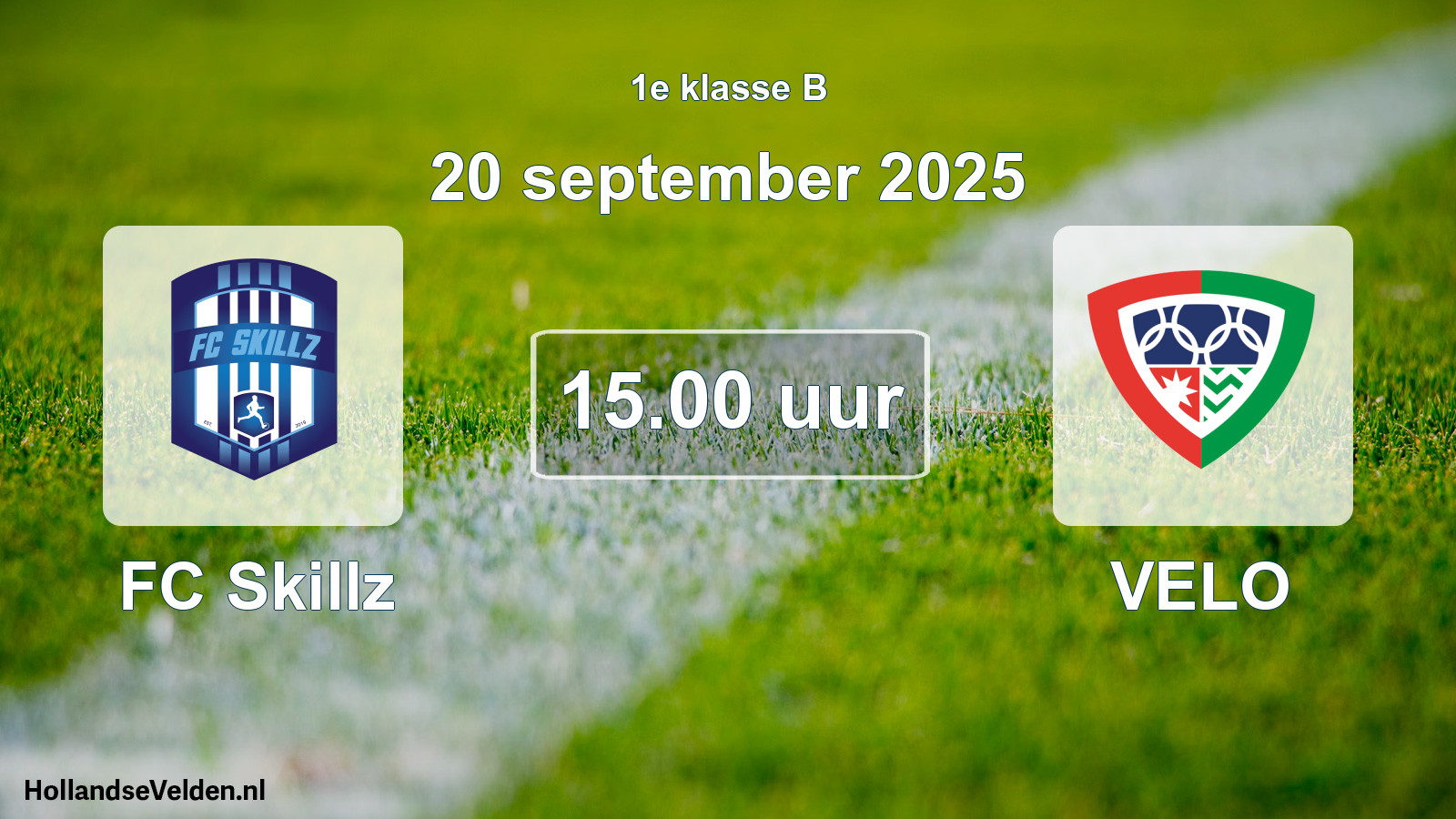 Geplande wedstrijd: FC Skillz - VELO (20 september 2025)