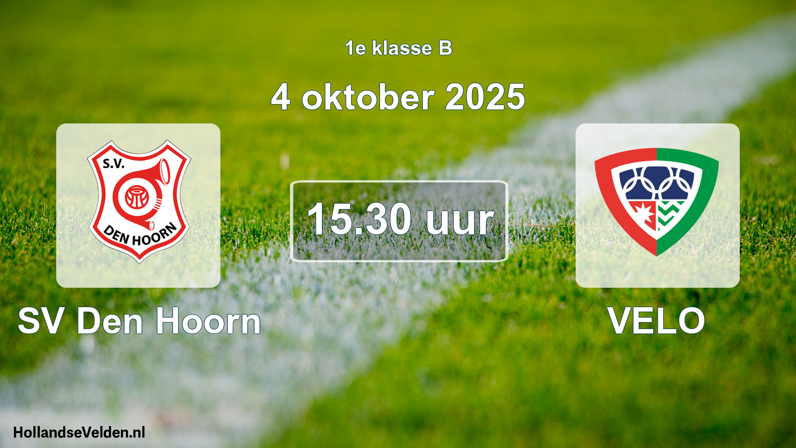 Geplande wedstrijd: SV Den Hoorn - VELO (4 oktober 2025)