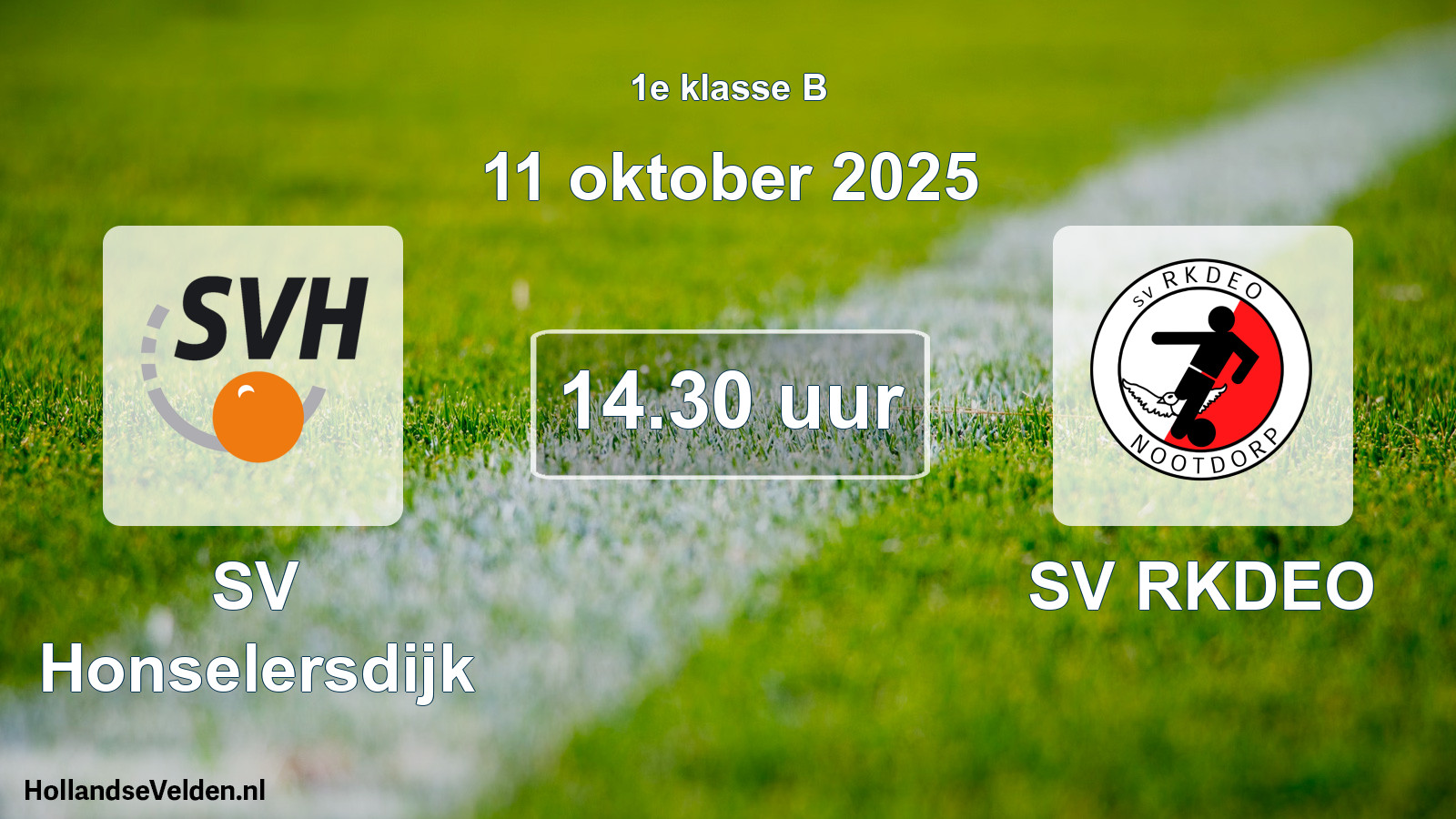 Geplande wedstrijd: SV Honselersdijk - SV RKDEO (11 oktober 2025)