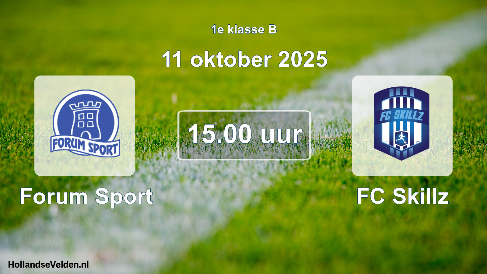 Geplande wedstrijd: Forum Sport - FC Skillz (11 oktober 2025)