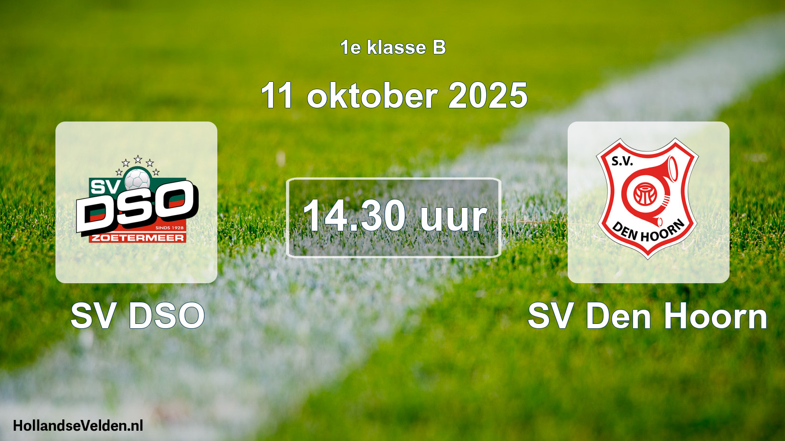 Geplande wedstrijd: SV DSO - SV Den Hoorn (11 oktober 2025)