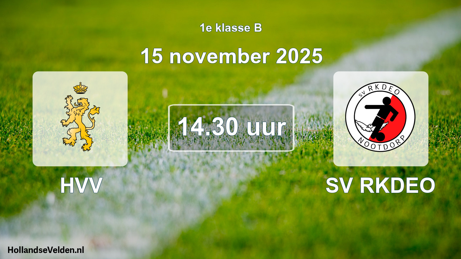 Geplande wedstrijd: HVV - SV RKDEO (15 november 2025)