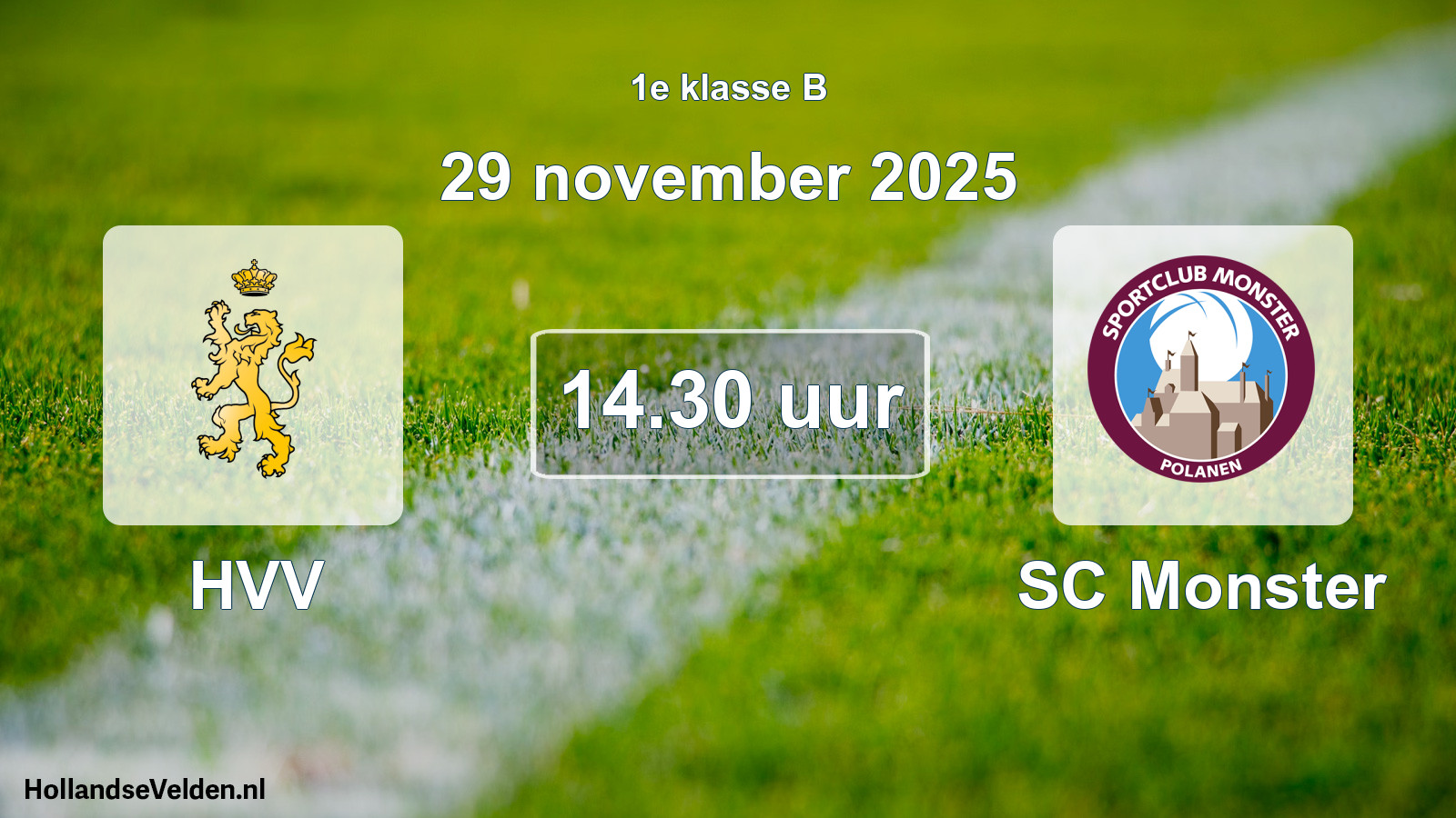 Geplande wedstrijd: HVV - SC Monster (29 november 2025)