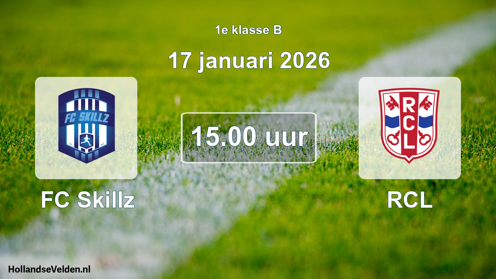 Geplande wedstrijd: FC Skillz - RCL (17 januari 2026)