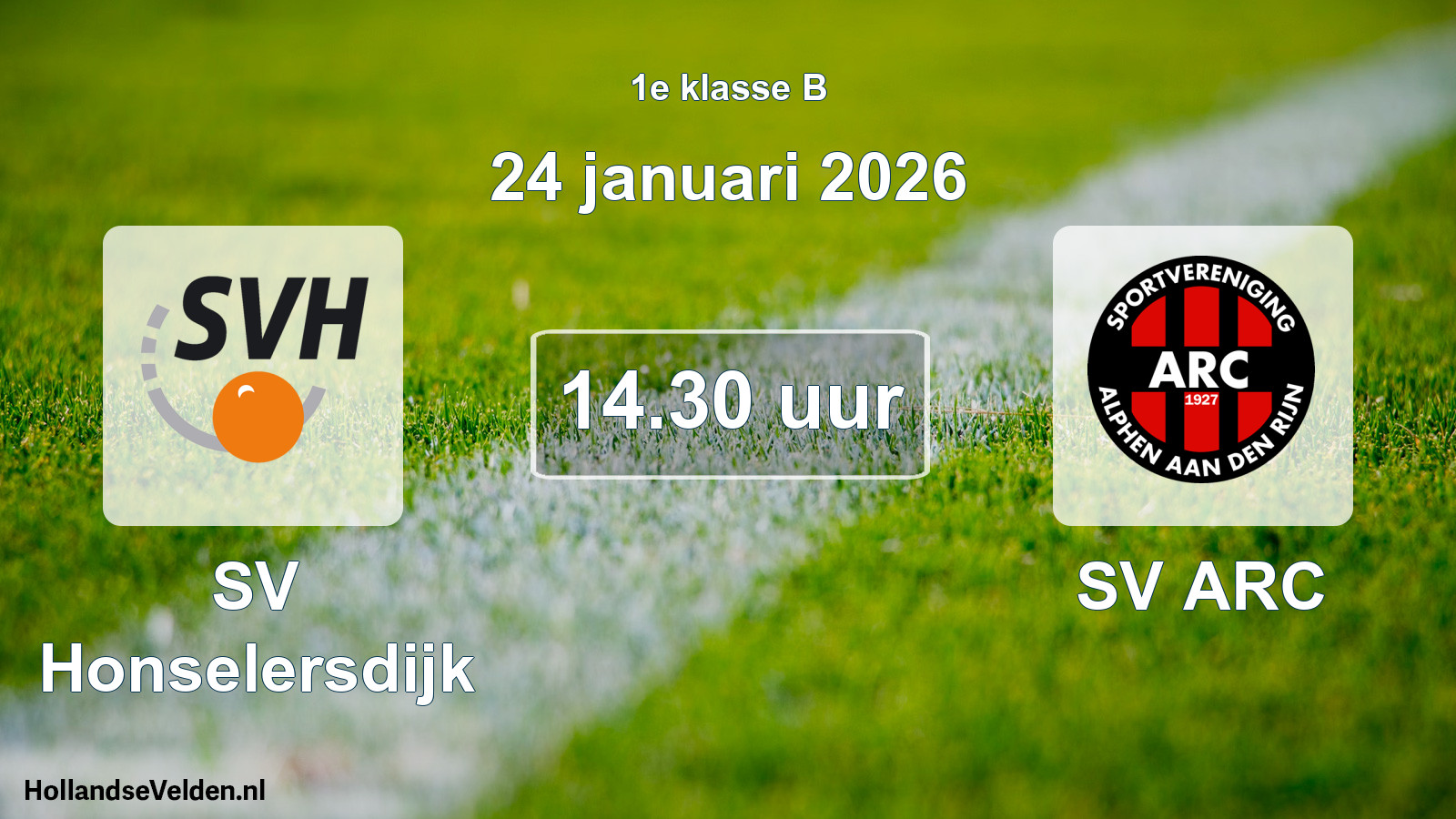 Geplande wedstrijd: SV Honselersdijk - SV ARC (24 januari 2026)