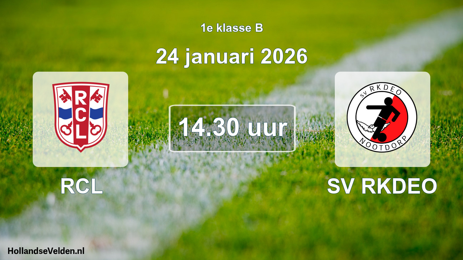 Geplande wedstrijd: RCL - SV RKDEO (24 januari 2026)
