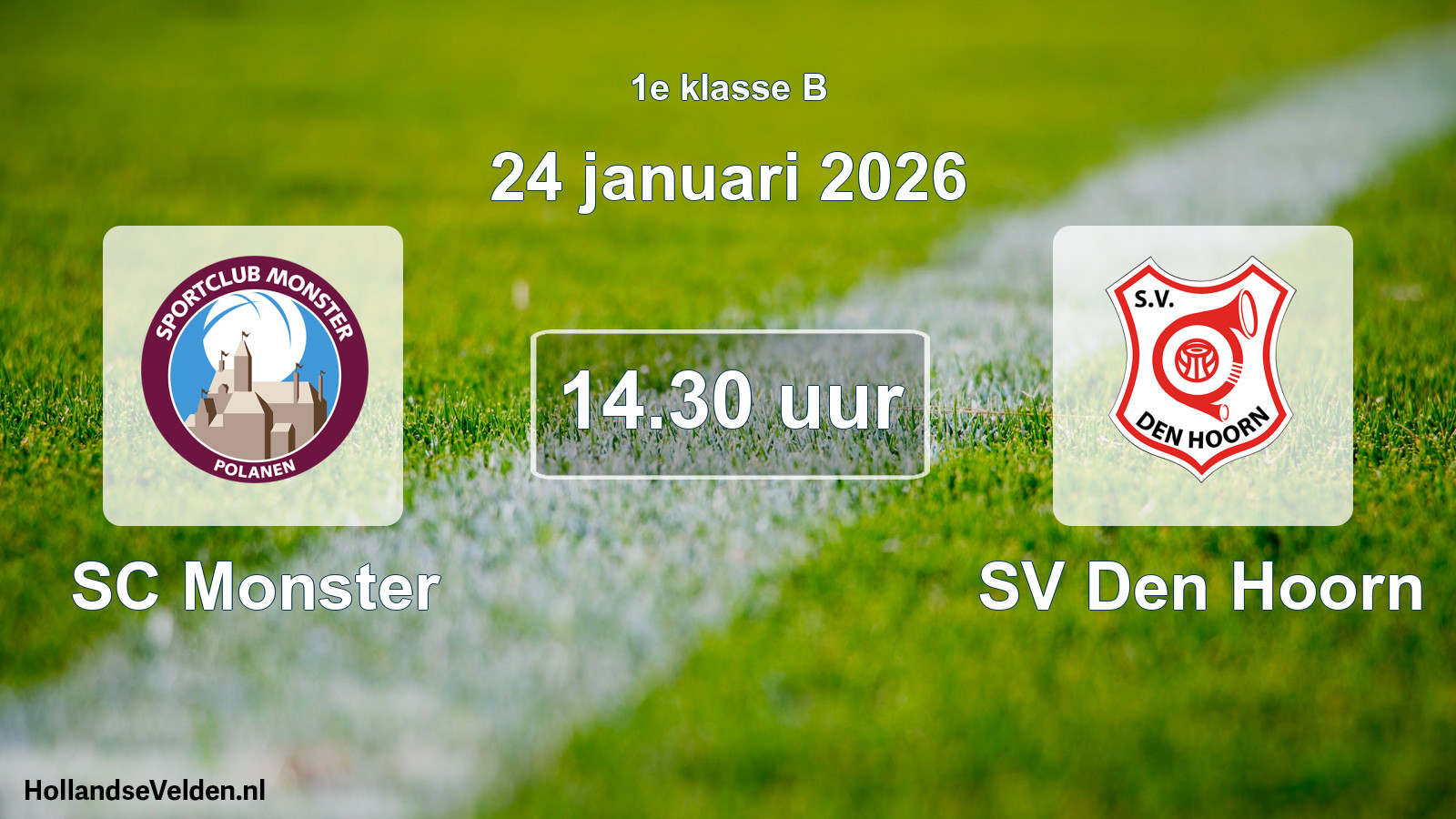 Geplande wedstrijd: SC Monster - SV Den Hoorn (24 januari 2026)