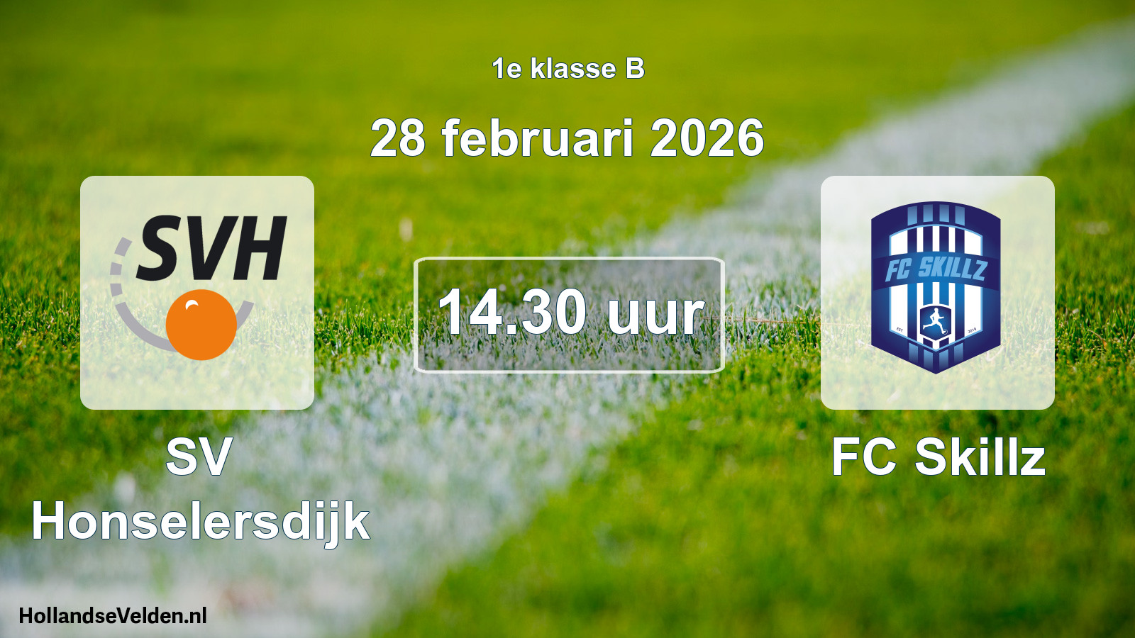 Geplande wedstrijd: SV Honselersdijk - FC Skillz (28 februari 2026)