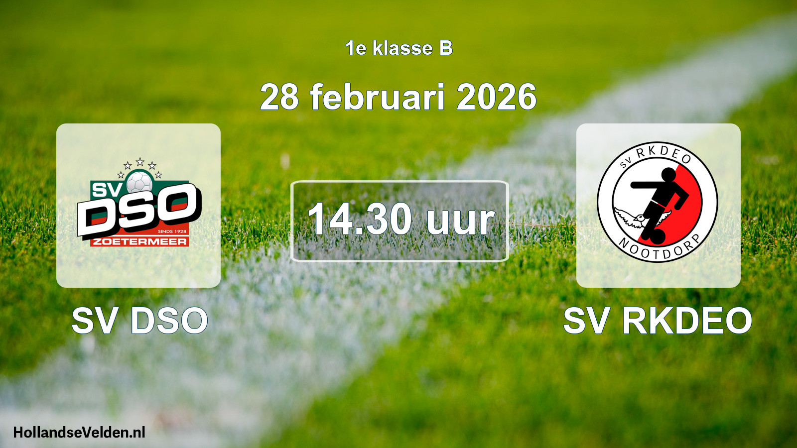 Geplande wedstrijd: SV DSO - SV RKDEO (28 februari 2026)