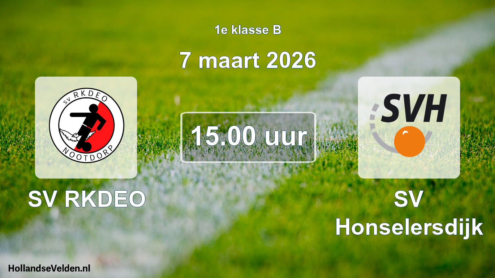 Geplande wedstrijd: SV RKDEO - SV Honselersdijk (7 maart 2026)
