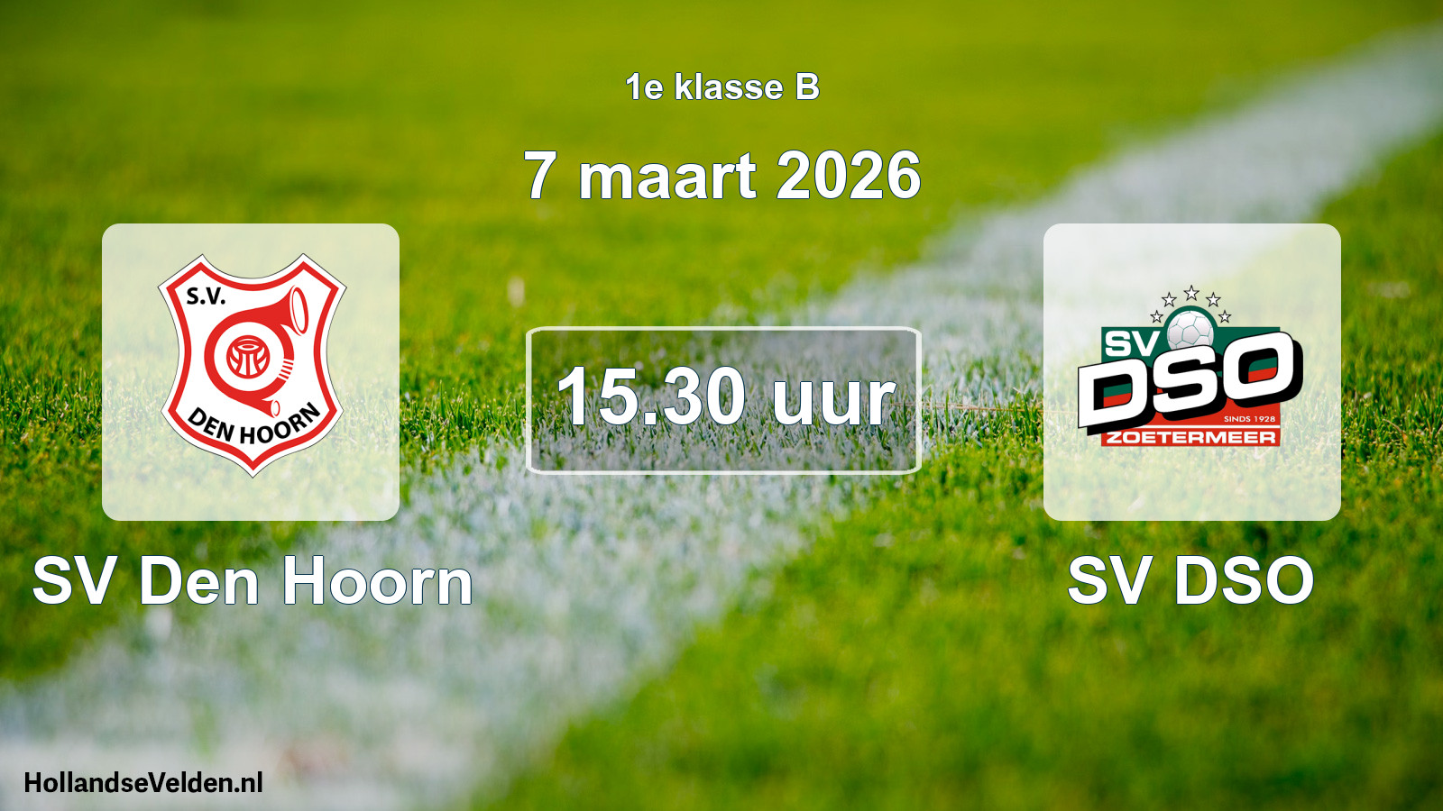 Geplande wedstrijd: SV Den Hoorn - SV DSO (7 maart 2026)