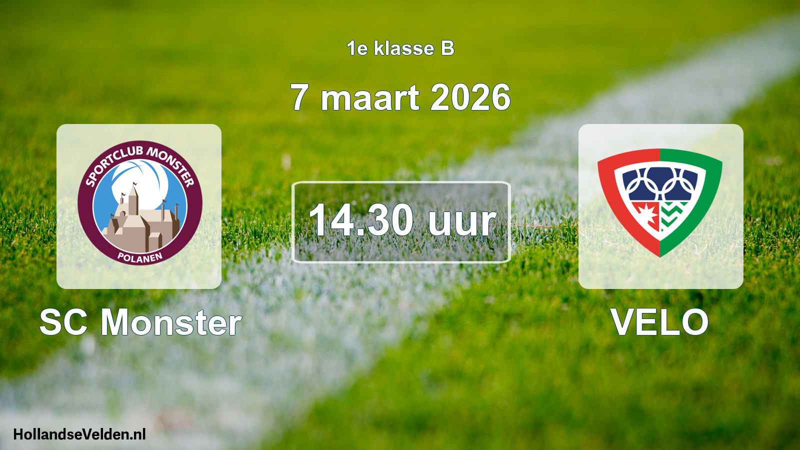 Geplande wedstrijd: SC Monster - VELO (7 maart 2026)