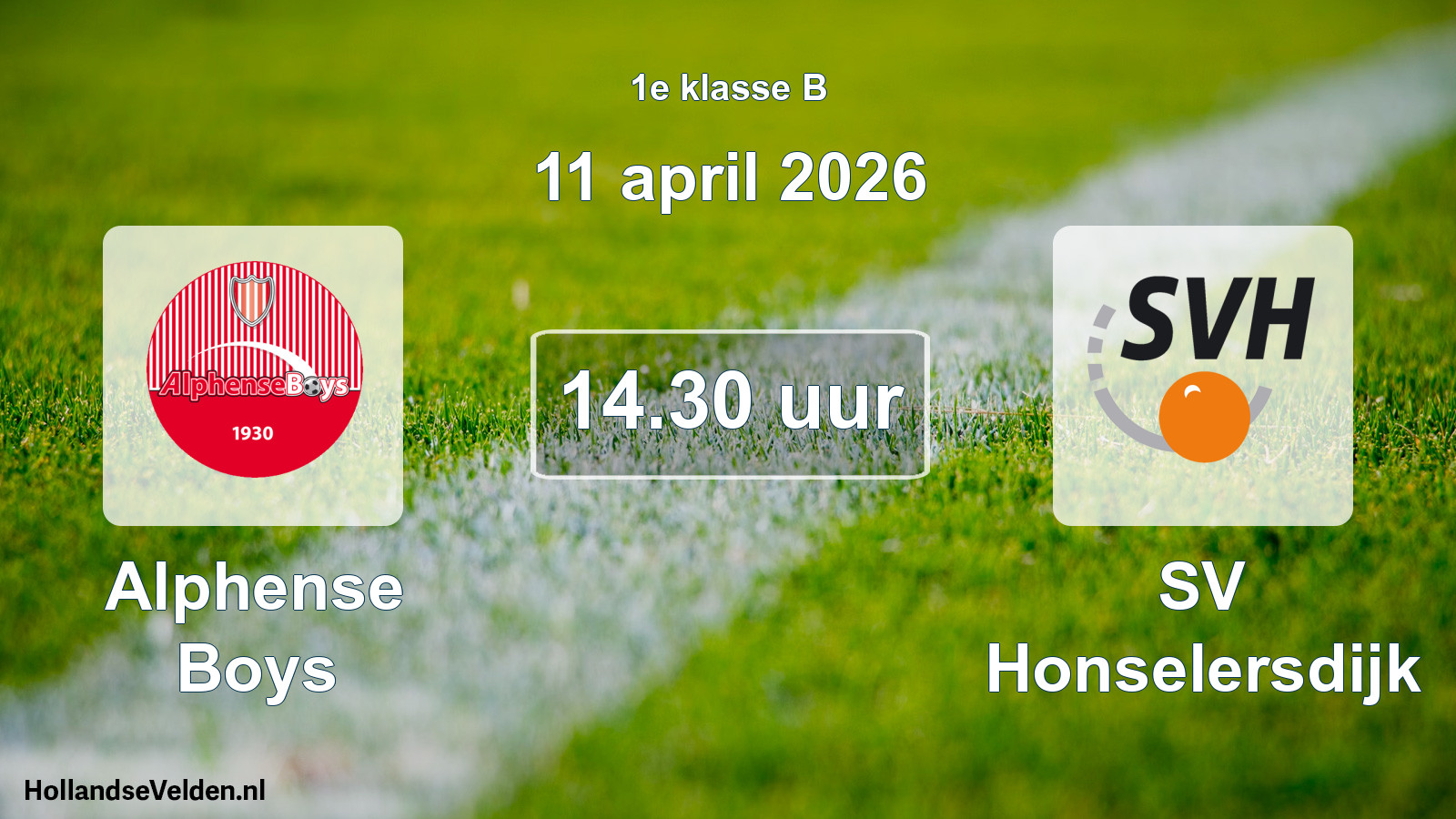 Geplande wedstrijd: Alphense Boys - SV Honselersdijk (11 april 2026)