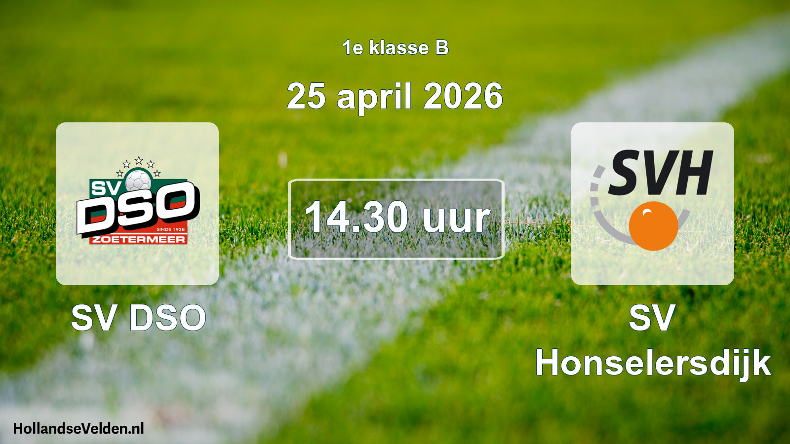 Geplande wedstrijd: SV DSO - SV Honselersdijk (25 april 2026)
