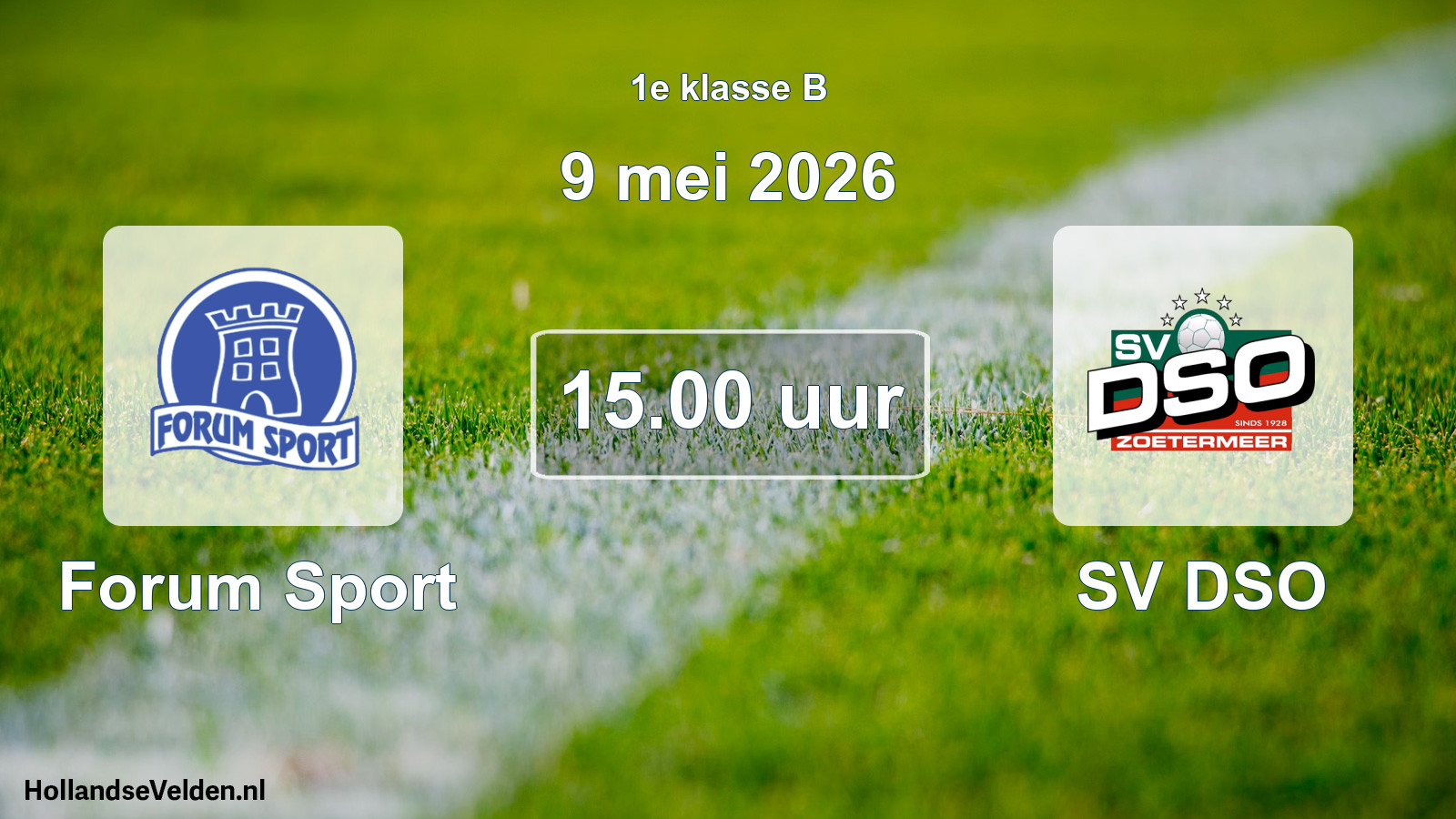 Geplande wedstrijd: Forum Sport - SV DSO (9 mei 2026)