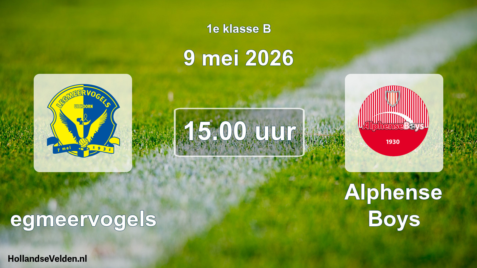 Geplande wedstrijd: Legmeervogels - Alphense Boys (9 mei 2026)
