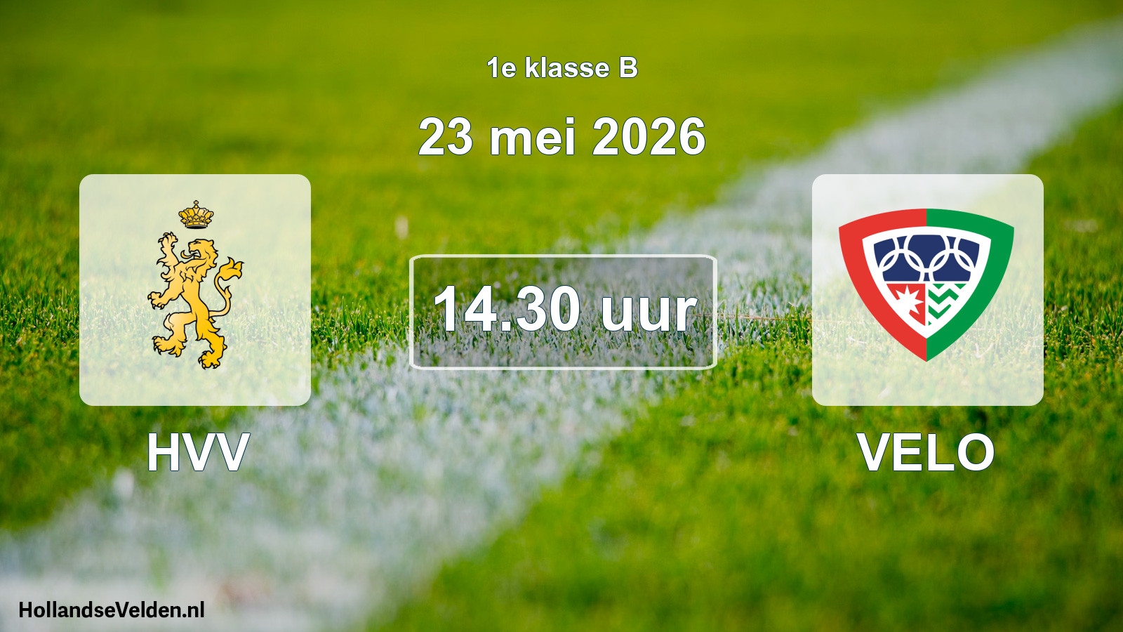 Geplande wedstrijd: HVV - VELO (23 mei 2026)