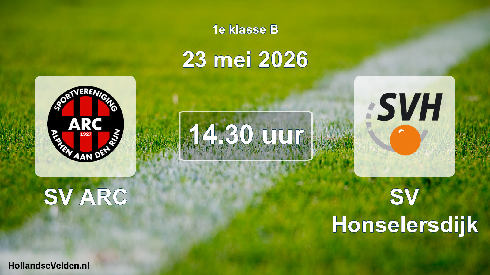 Geplande wedstrijd: SV ARC - SV Honselersdijk (23 mei 2026)