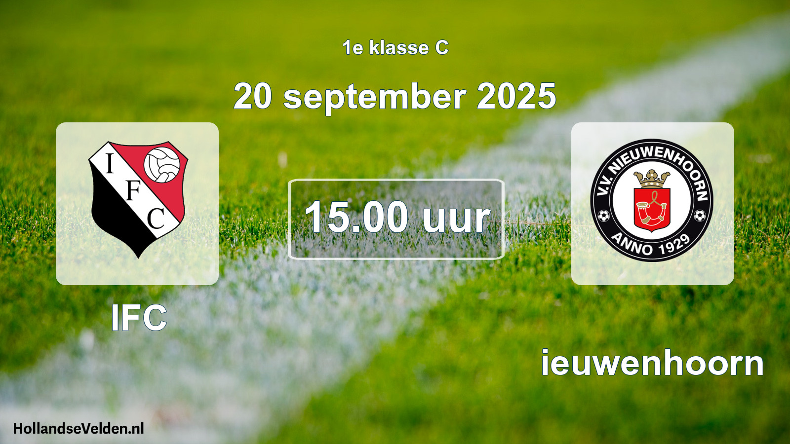 Scheduled Match: IFC - Nieuwenhoorn (20 September 2025)
